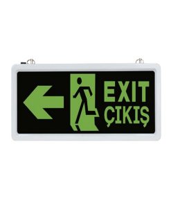 Exit Çıkış Sola Koşan Adam Levhası ( Sol Ok )